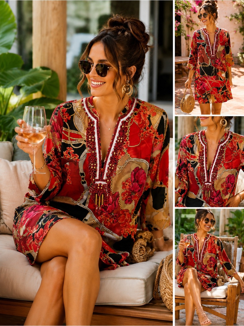 Boston Proper V-Neck Tunic Dress NWT